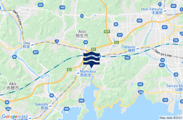 Karte der Gezeiten Tatsuno-shi, Japan