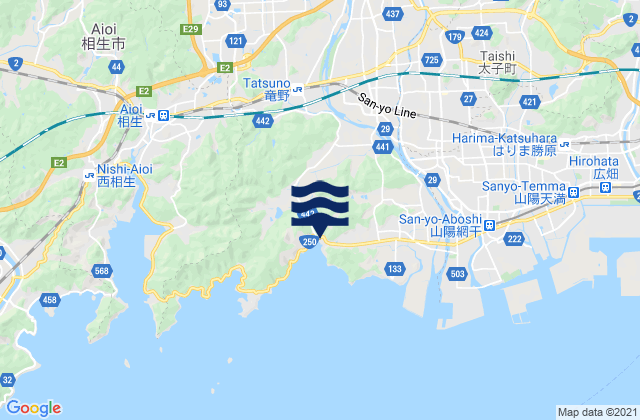 Karte der Gezeiten Tatsunochō-tominaga, Japan