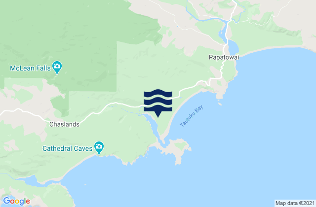 Karte der Gezeiten Tautuku Beach, New Zealand