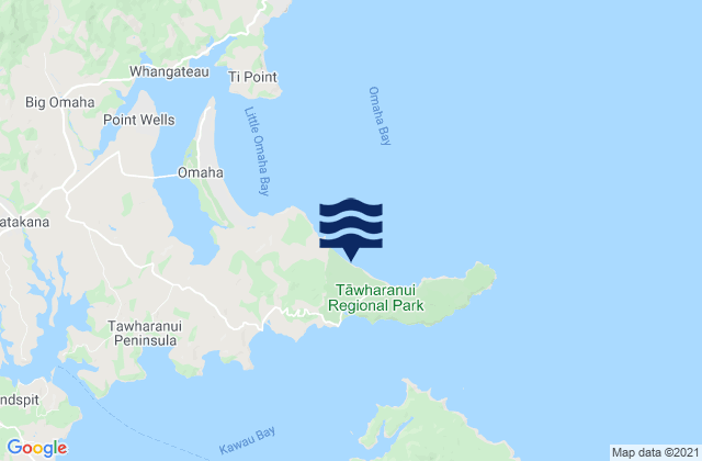 Karte der Gezeiten Tawharanui Peninsula, New Zealand