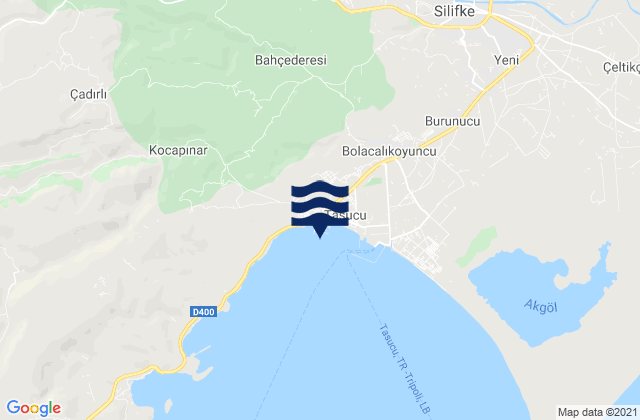 Karte der Gezeiten Taşucu, Turkey
