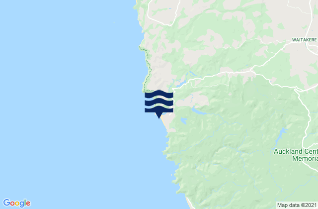 Karte der Gezeiten Te Henga (Bethells Beach), New Zealand