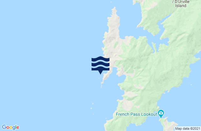 Karte der Gezeiten Te Horo Island, New Zealand