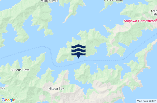 Karte der Gezeiten Te Iro Bay, New Zealand