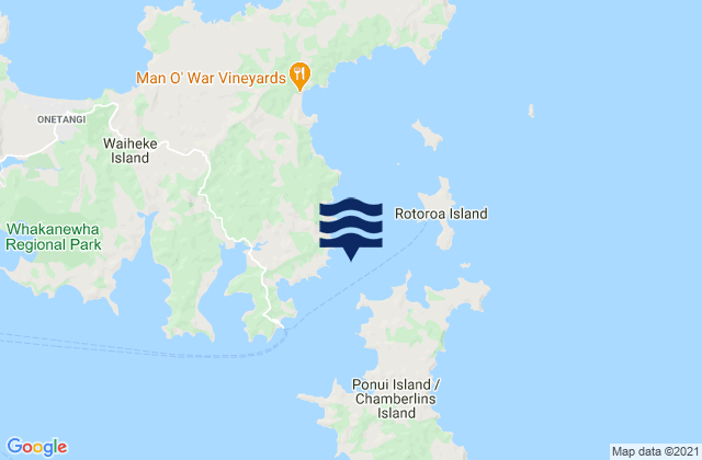 Karte der Gezeiten Te Kawau Bay, New Zealand