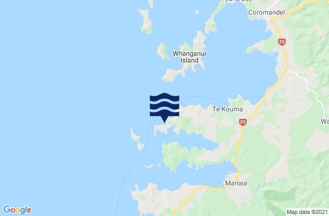 Karte der Gezeiten Te Kouma Harbour, New Zealand