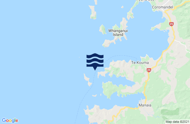 Karte der Gezeiten Te Kouma Light, New Zealand