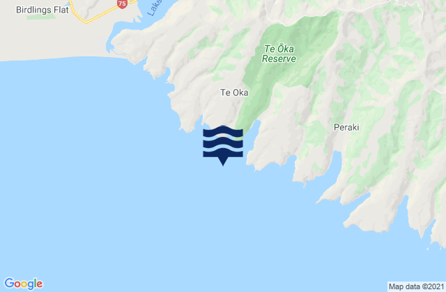 Karte der Gezeiten Te Oka Bay, New Zealand