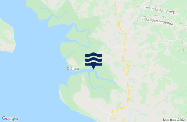 Karte der Gezeiten Tebario, Panama