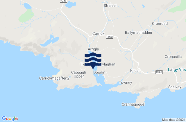 Karte der Gezeiten Teelin Bay, Ireland