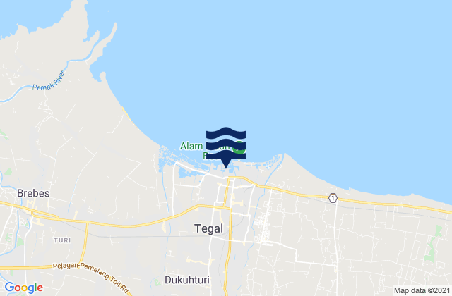 Karte der Gezeiten Tegal, Indonesia