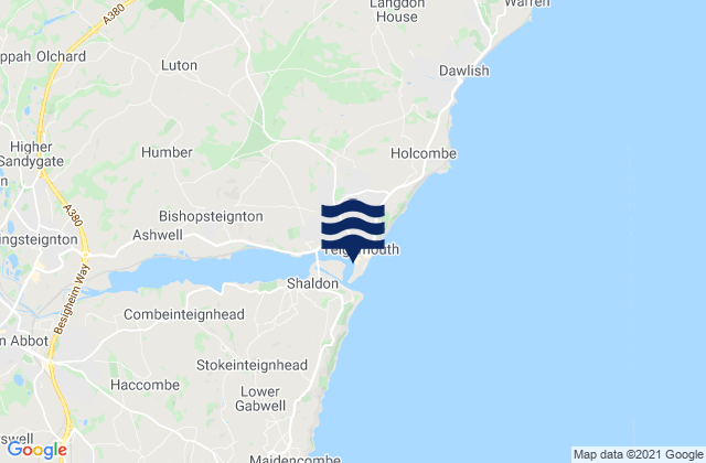 Karte der Gezeiten Teignmouth, United Kingdom