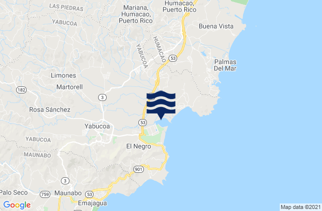 Karte der Gezeiten Tejas Barrio, Puerto Rico