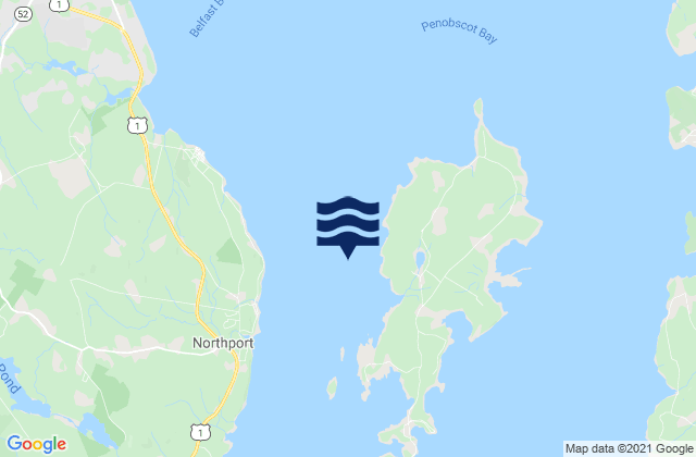 Karte der Gezeiten Temple Heights NE of W Penobscot Bay, United States