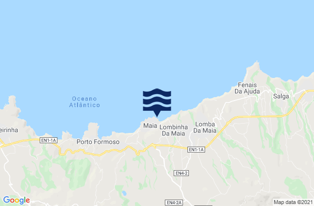 Karte der Gezeiten Terceira - Santa Catarina, Portugal