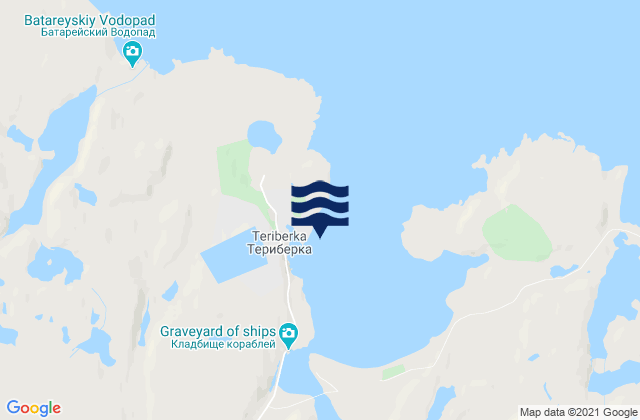Karte der Gezeiten Teriberka Bay, Russia