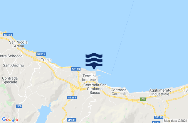 Karte der Gezeiten Termini Imerese Port, Italy