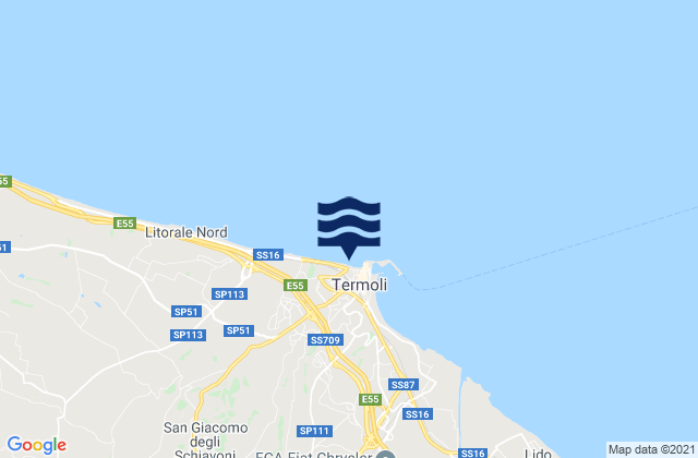 Karte der Gezeiten Termoli, Italy