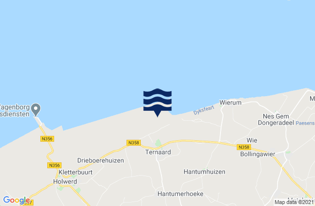 Karte der Gezeiten Ternaard, Netherlands