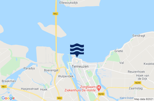 Karte der Gezeiten Terneuzen, Netherlands