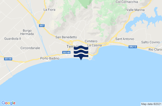 Karte der Gezeiten Terracina, Italy