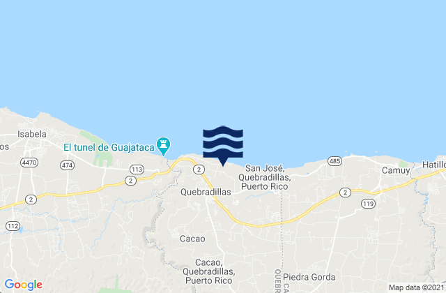 Karte der Gezeiten Terranova Barrio, Puerto Rico