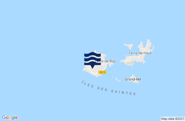 Karte der Gezeiten Terre-de-Bas, Guadeloupe
