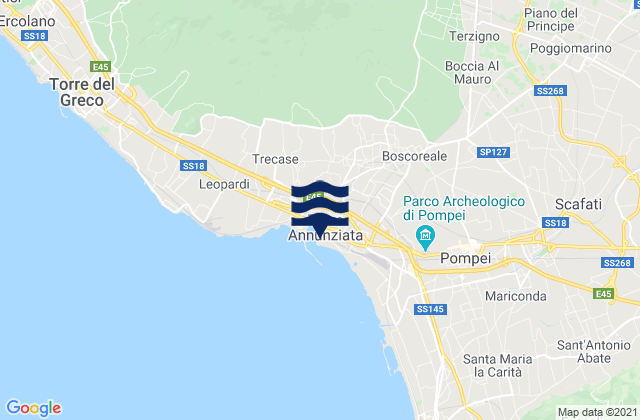Karte der Gezeiten Terzigno, Italy