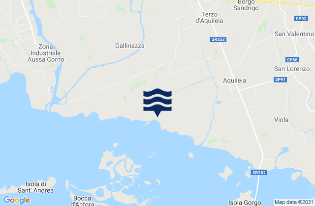Karte der Gezeiten Terzo d'Aquileia, Italy