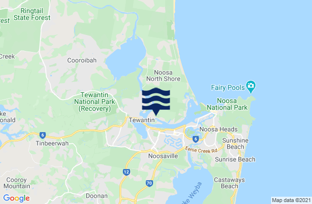Karte der Gezeiten Tewantin, Australia