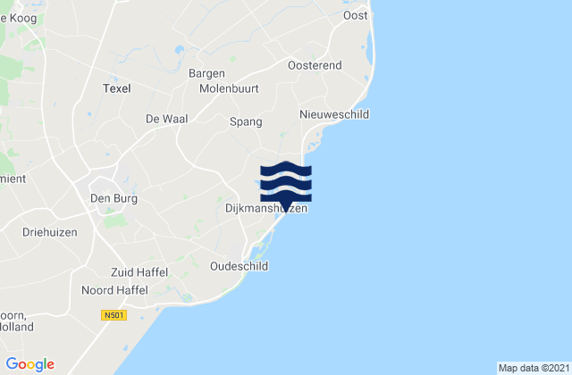 Karte der Gezeiten Texel, Netherlands