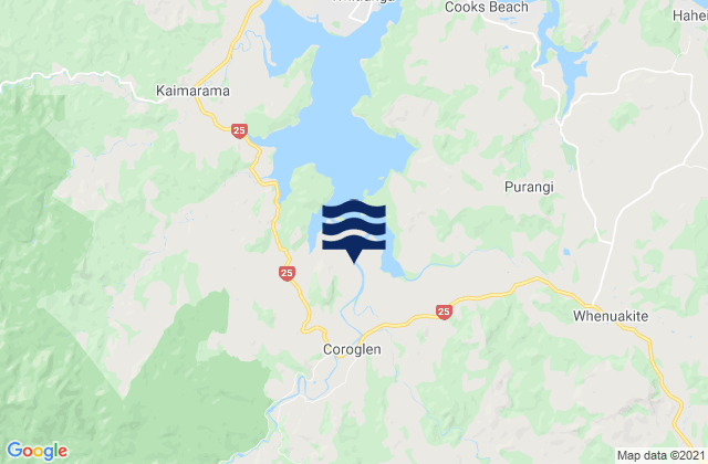 Karte der Gezeiten Thames-Coromandel District, New Zealand