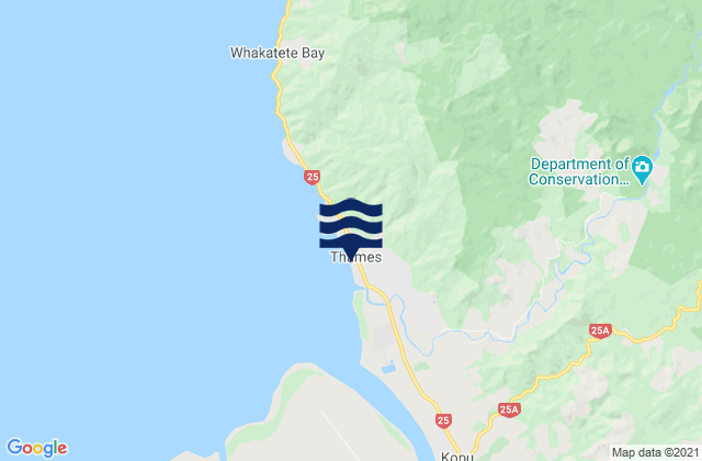 Karte der Gezeiten Thames, New Zealand