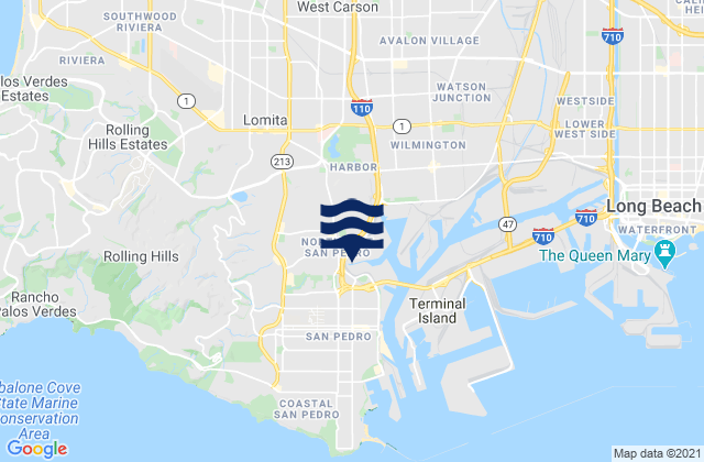 Karte der Gezeiten The Battery Harbor, United States