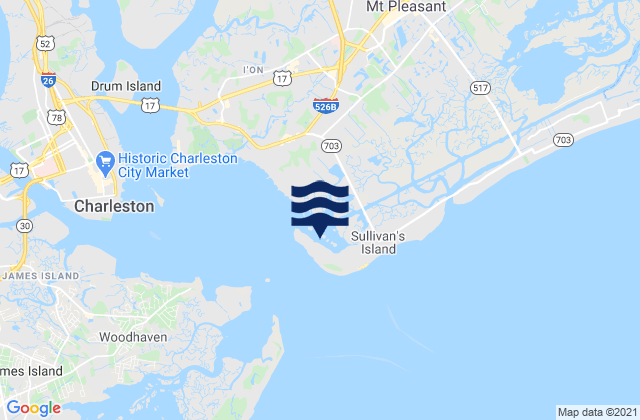 Karte der Gezeiten The Cove (Fort Moultrie), United States