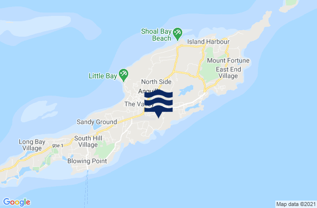 Karte der Gezeiten The Quarter, Anguilla