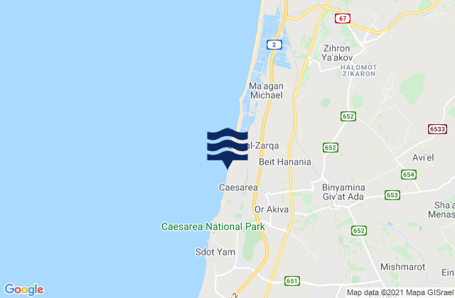 Karte der Gezeiten The Reef (Haifa), Palestinian Territory