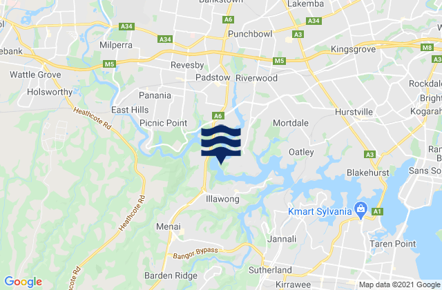 Karte der Gezeiten The Spot, Australia