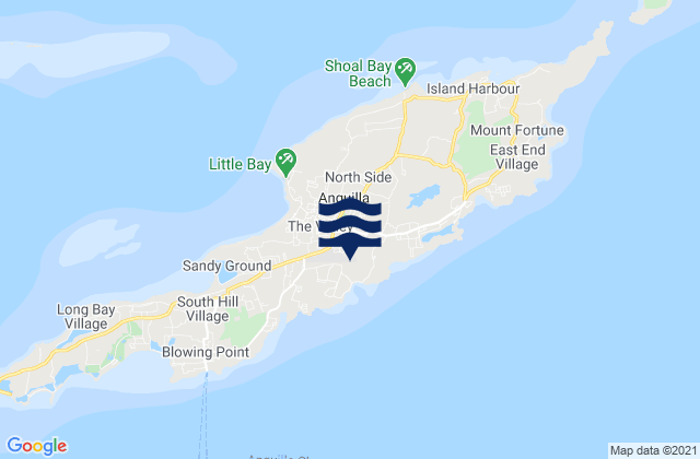 Karte der Gezeiten The Valley, Anguilla