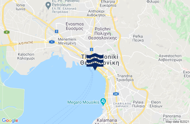 Karte der Gezeiten Thessalonika, Greece