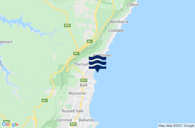 Karte der Gezeiten Thirroul, Australia