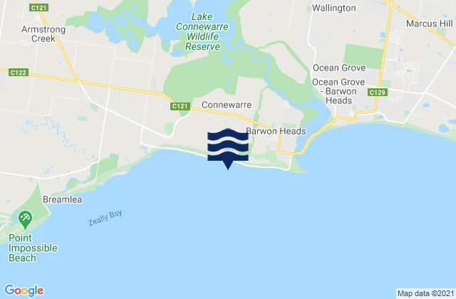 Karte der Gezeiten Thirteenth Beach, Australia