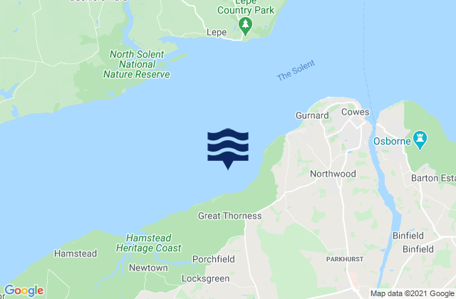 Karte der Gezeiten Thorness Bay, United Kingdom