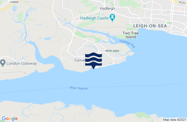 Karte der Gezeiten Thorney Bay Beach, United Kingdom