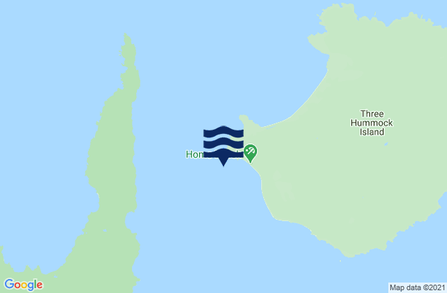 Karte der Gezeiten Three Hummock Island, Australia