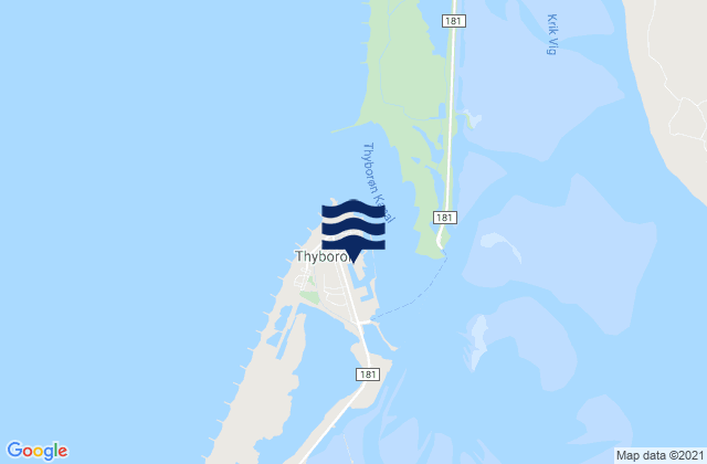 Karte der Gezeiten Thyborøn, Denmark