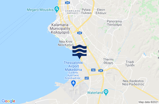 Karte der Gezeiten Thérmi, Greece