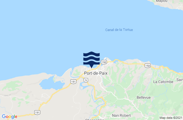 Karte der Gezeiten Ti Port-de-Paix, Haiti