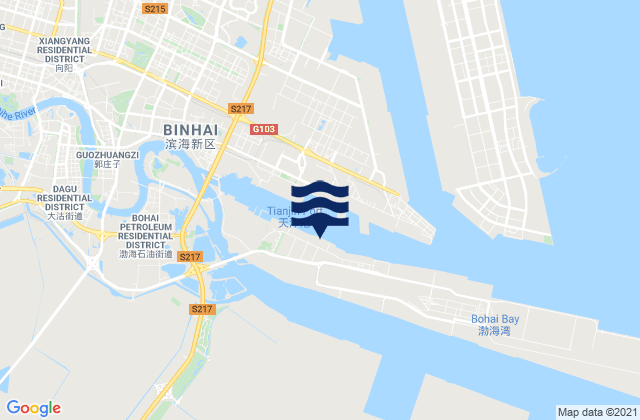 Karte der Gezeiten Tianjin Xin Gang, China