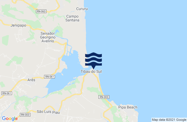 Karte der Gezeiten Tibau do Sul, Brazil